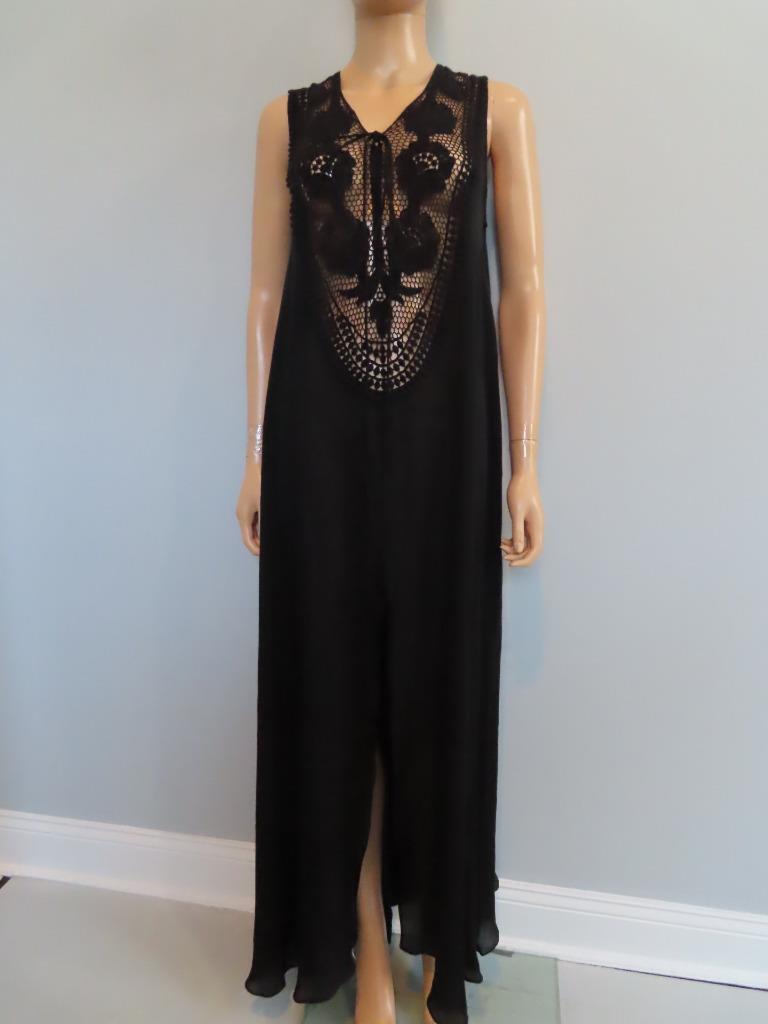 miguelina crochet dress Pre-owned Miguelina "blake" Mellow Yellow Crochet Cotton Maxi Dress Size M Retail $425
