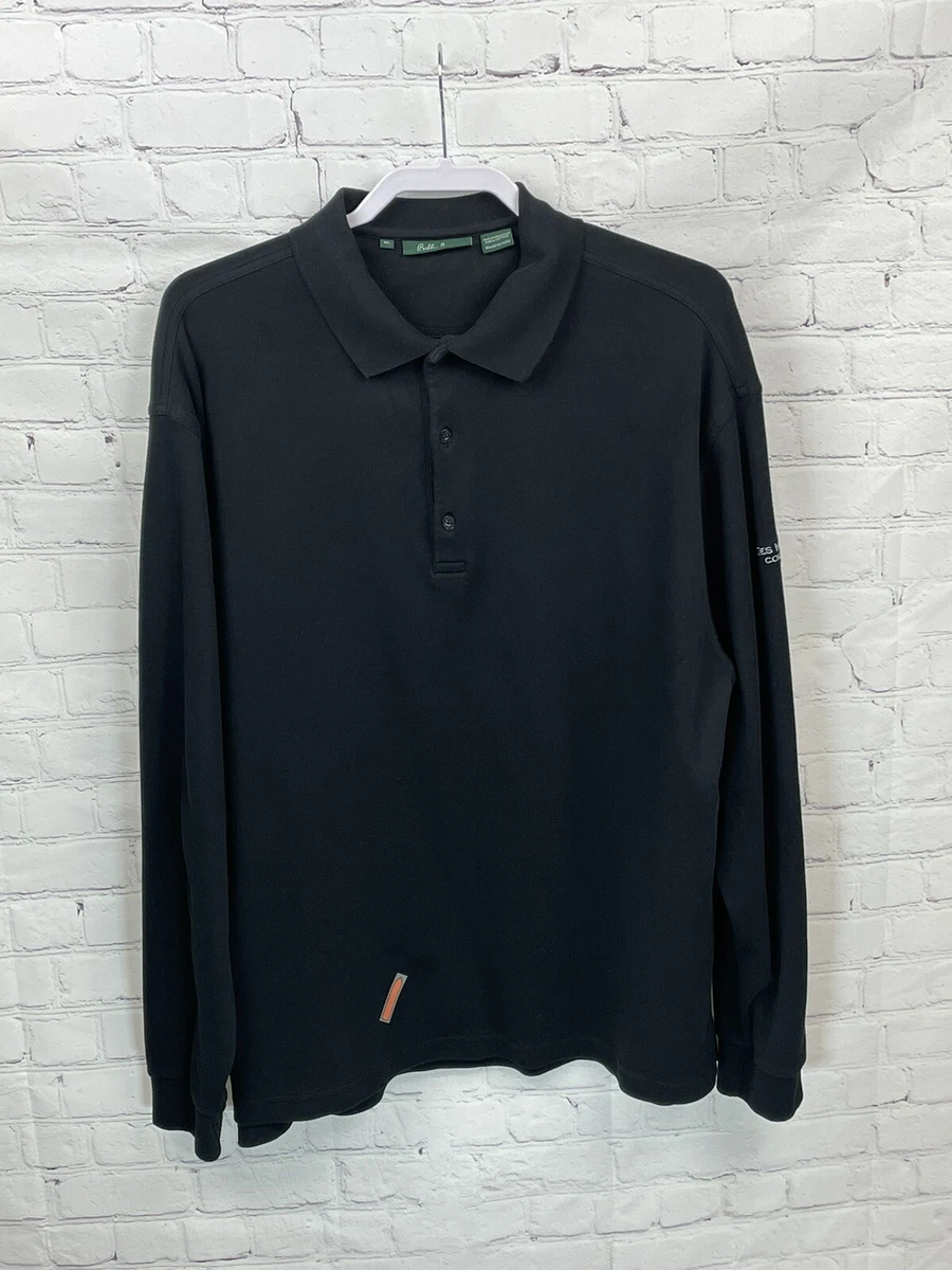 BOBBY JONES Men s BLACK LONG SLEEVE Golf Polo Shirt Des Moines Golf CC XL