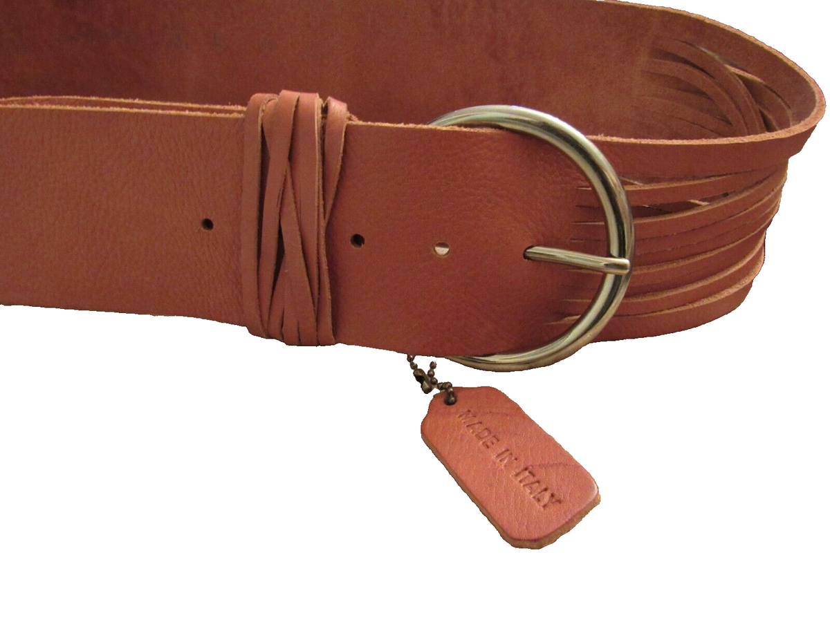 3981- Women Genuine Italian Leather Belt Luna, Made In France- Light Brown Women main image 2