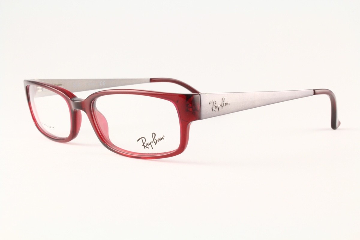 Authentic Ray Ban RB 5142 2074 52mm Red Gray Titanium Glasses