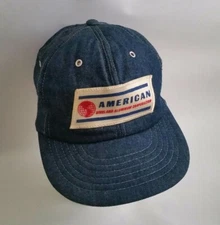 American Steel Aluminum Corp Denim Hat Trucker Cap Snapback Yupoong Jean