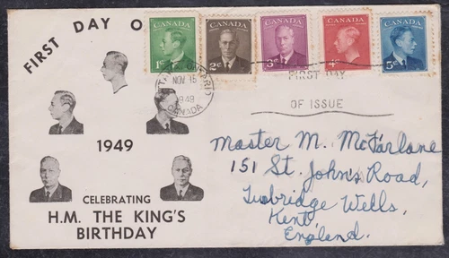 Canada KGVI First Day of Issue KGVI's Birthday FDC - 15 Nov 1949 Ottawa CDS