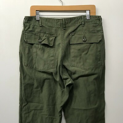 OG107 Fatigue Pants OD Army Pants 34 x 28 1960s-70s US Army