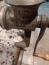 Vintage Columbia Meat Grinder/Food Chopper No.120 Cast Iron Hand Crank USA