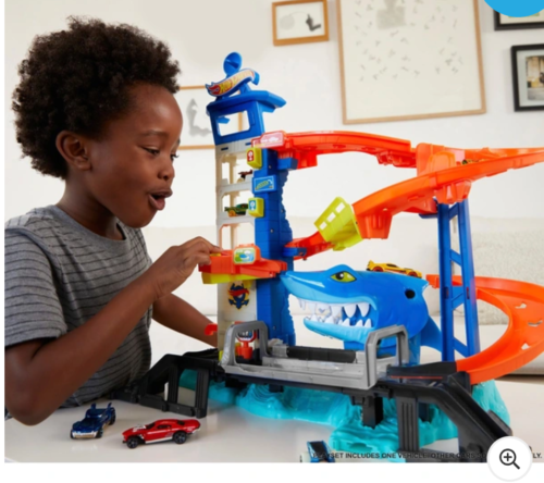 Hot Wheels City Shark Strike Rescue Playset - Racing Race Car Toyset Toys New - Picture 7 of 8