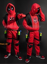 Deadpool 3 Kidpool Cosplay Costume Hoodie Sweatshirt Full Set Children Boys Size