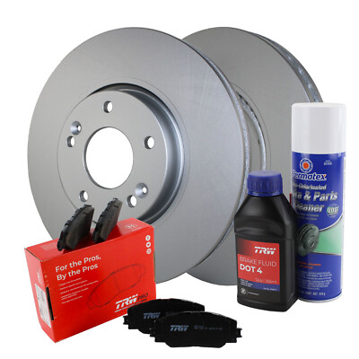 Front Brake Kit 300mm Disc Rotors TRW Low-Met Pads For Veloster Frote5 1.6L FWD