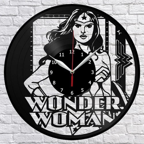 Wonder Woman Vinyl Record Wall Clock Decor Fan Art Original Gift Handmade 3707