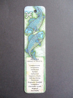 Antiochia Lesezeichen FISCHE Sternzeichen Horoskop Geburt 19. Februar - 20. März VINTAGE
