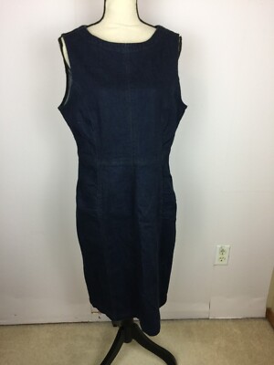 Phase Eight Denim Sheath Dress Womans UK 16 US 12 Dark Blue