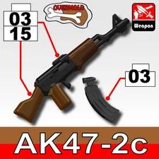 Overmolded AK-47 Rifle compatible with toy brick minifigures AK-47