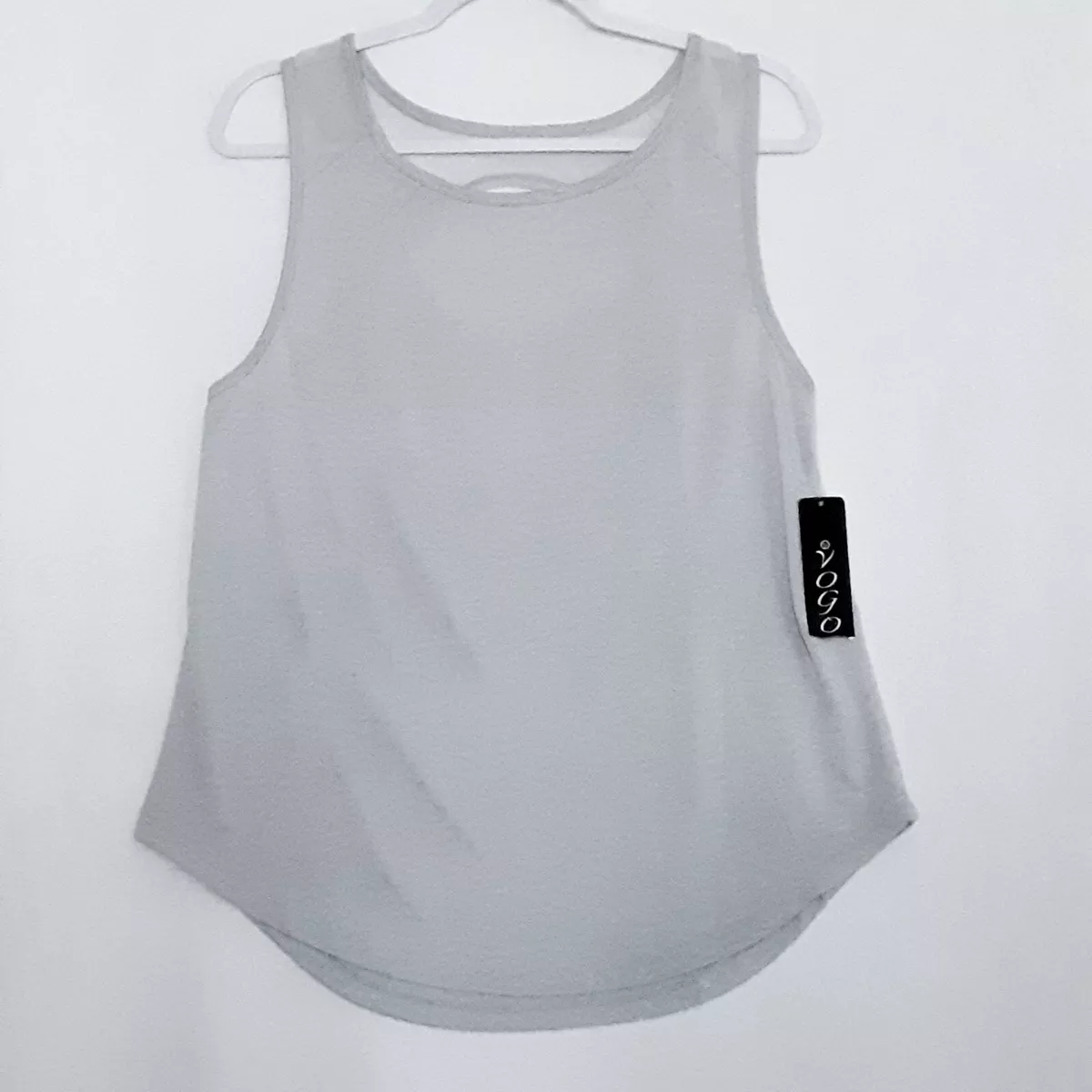 vogo athletica Womens Silver Gray Workout Tank Top Size Large