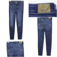 AMERICAN EAGLE Women's 0 Long Super Hi-Rise Jegging Stretch Jeans 30" Inseam GUC