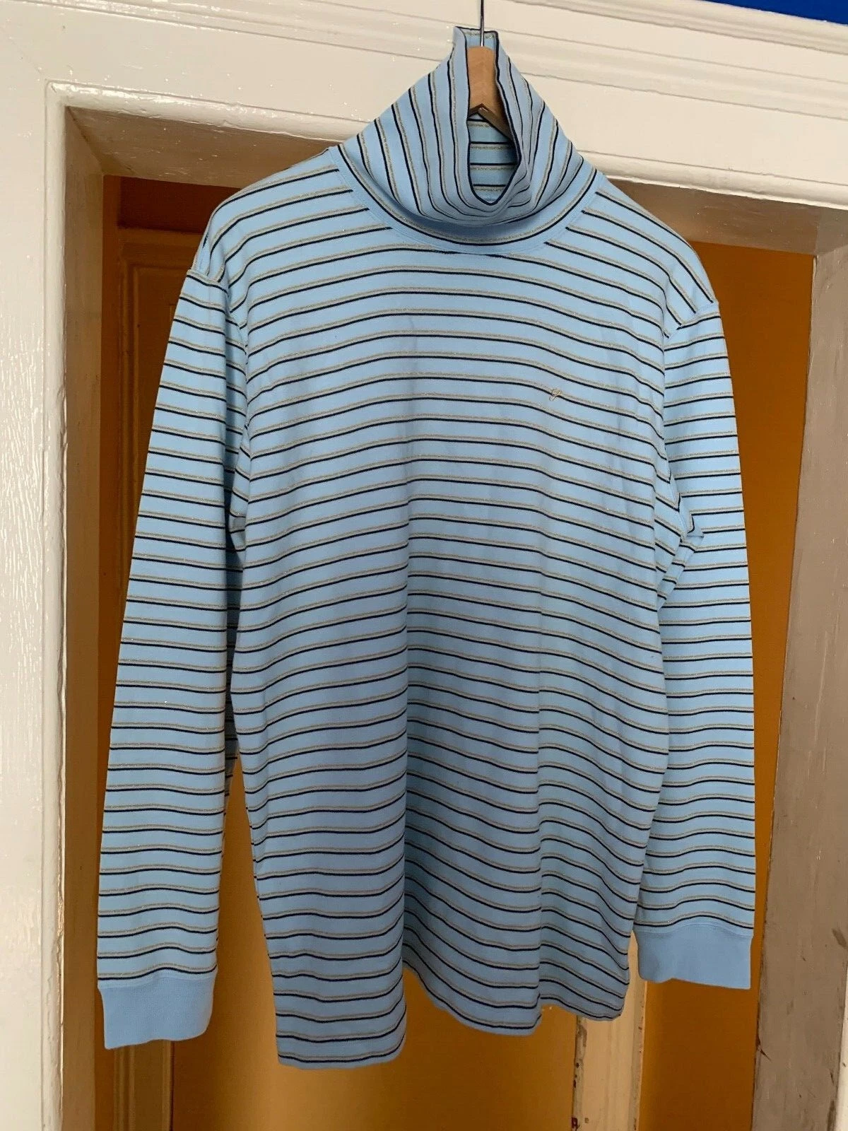 Pull col roulé rayé doré Supreme FW16 taille L