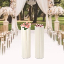 2pc 39.4" Flower Rack Vase Stand Cardboard Vase Round Column Wedding Party Decor