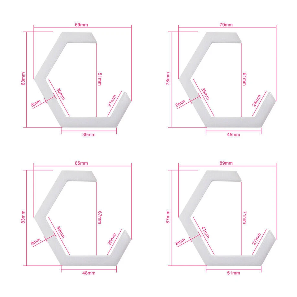 2x RGB 60/70/80/90mm Hexagon Shape LED Angel Eyes Halo Ring Headlight Retrofit - Image 2 of 4