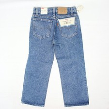 VTG Levis Boys 918 Jeans 28x24 Husky Blue Denim Made in USA Orange Tab