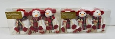 Red Earmuff & Scarf Skiing Snowman Ornaments Bulk 2 Packs (6) Winter Wonder Lane