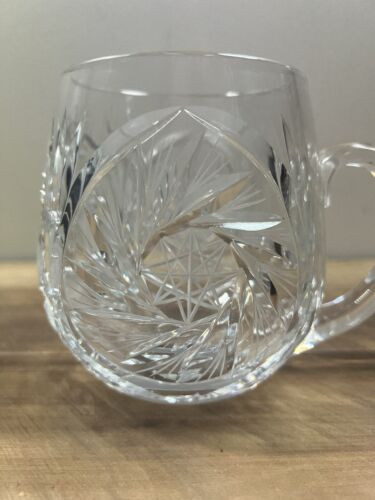 2 tazas de cerveza de cristal cortadas a mano cristalería formal para comedor Pekalla Polonia Starburst - Imagen 8 de 9