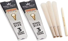 King Palm Prerolled Cones and Filter Tip(California Cream, King Size,3 per Pack)