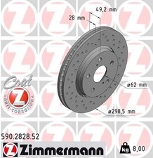2x ZIMMERMANN Disque de frein Avant pour TOYOTA C-HR (AX10) 298mm 590.2828.52