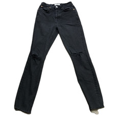 Free People We the Free Faded Black Skinny Jeans Size 27 Women's Button Fly