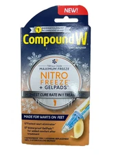 Compound W Wart Remover Maximum Freeze Nitro Freeze + Gelpads EXP 01/2027
