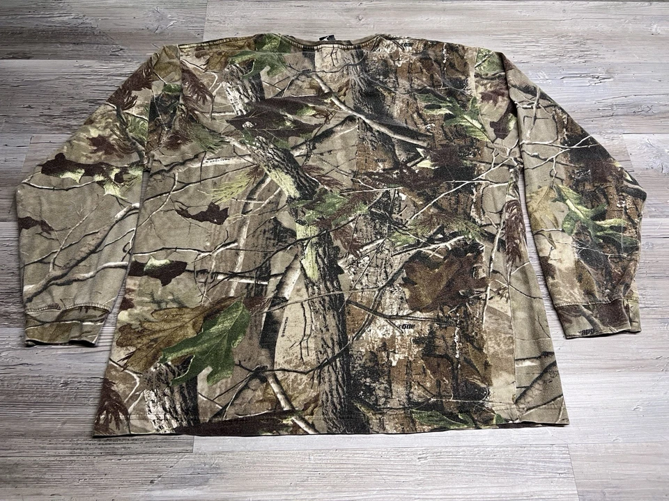 Realtree Camo Long Sleeve Faded T-Shirt Barton City Michigan Code V Mens Size L - Image 2 of 4