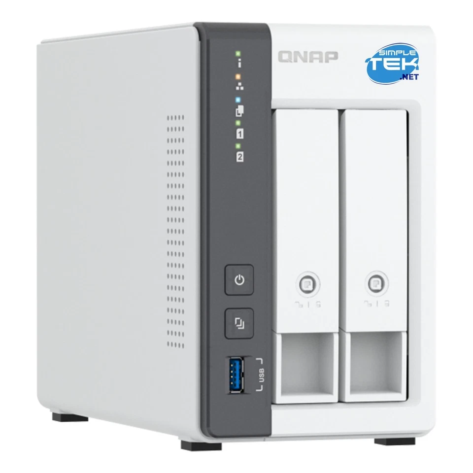 Qnap TS-216G NAS 2 Slot 3.5/2.5" 2.5G LAN RJ-45 White Processor Enclosure USB - Image 3 of 4