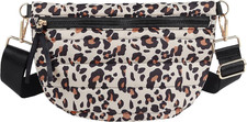 Quilted Puffer Belt Bag Puffy Sling Bag Fanny Pack Puffer Crossbody LEOPARD