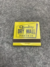 Quality Dry Wall Inc Phoenix Vintage Yellow Advertising Matchbook