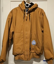 Walls Work Wear Jacket Mens Large Tall Brown Insulated Hooded Work Zip W35203KBW