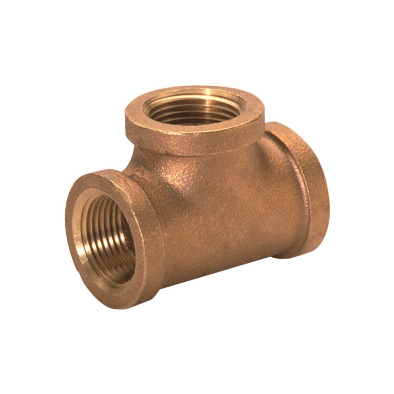 Red Brass Lead Free Tee 1/4" FNPT Flat Banded (Lot of 4)