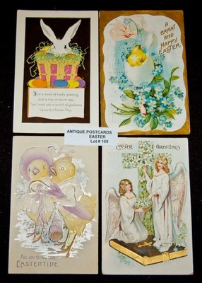 ANTIQUE Postcards Lot of 4 Over 110 Years Old Lot#109 Easter