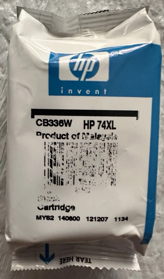 LOTE DE 2 CARTUCHOS DE TINTA HP 74XL NEGRO 75XL TRI COLOR CB336W CB338W NUEVOS/SELLADOS Foto 3 de 3