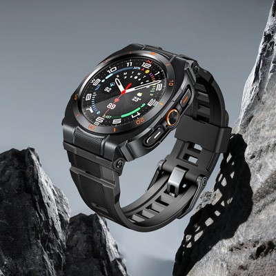 Luxury Mod Kit for Samsung Galaxy Watch 7 8 Ultra 47mm Metal Case Silicone Strap
