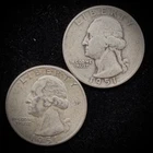 90% Silver - Set of 2 - Pre-1965 Constitutional Washington Quarter  - M2-44
