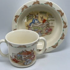 Vintage Royal Doulton Bunnykins Bowl And Mug Set 1936