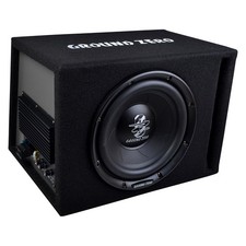 GROUND ZERO GZIB 25BR-ACT - 25cm Auto Gehäuse Bassreflex Aktiv Subwoofer 250W