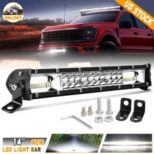 Dual-Row 14" LED Light Bar Combo Fit for Polaris Ranger RZR 570 800 900 1000 XP