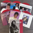 Michael Jackson 45 Lot (7) Red Vinyl UK Import With Picture Sleeves