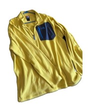 North Face Men's Yellow 1/4 Zip Fleece Pullover Jacket