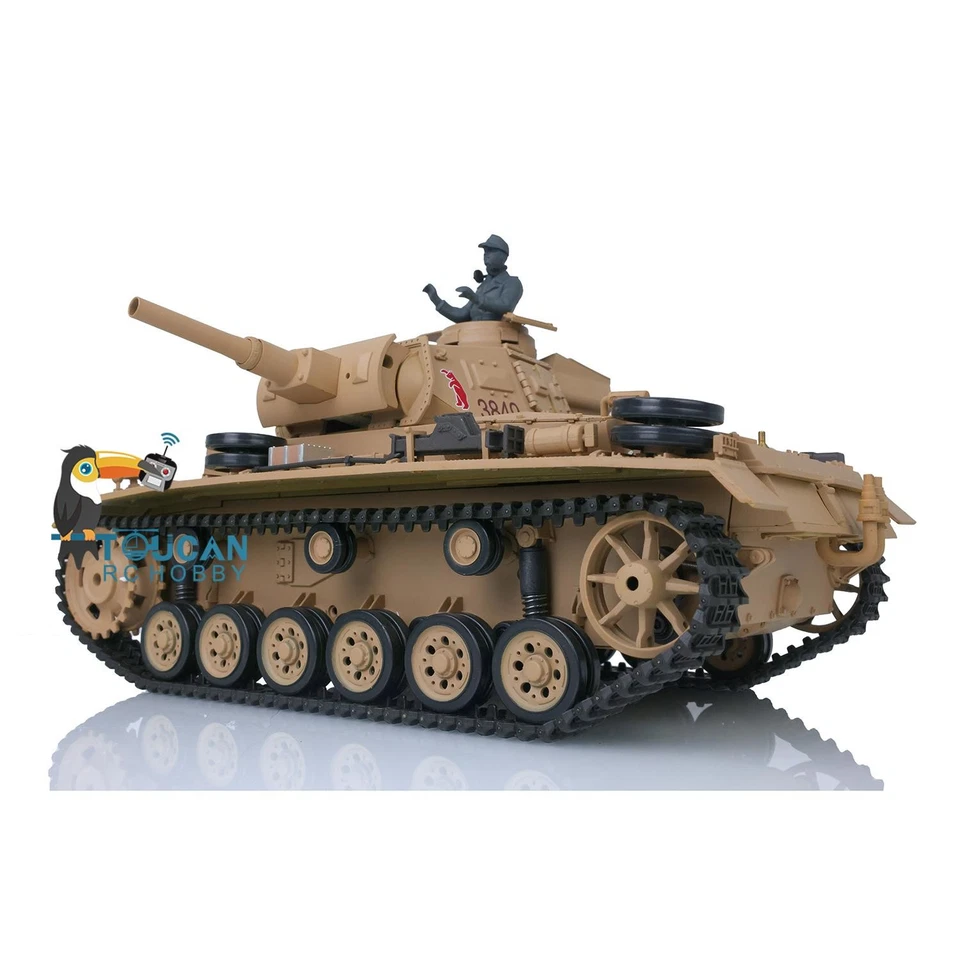 US Stock Henglong 3849 7.0 Plastic German Panzer III H 1/16 RC Tank 2.4Ghz - Image 2 of 4