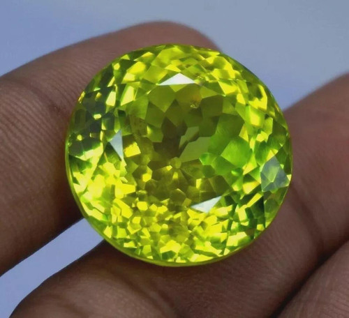 Green Color Zircon Round Cut 64.80 Ct Natural Certified Loose Gemstone - 第 1/5 張圖片