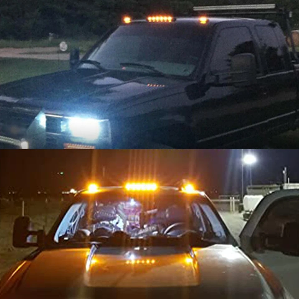 Luzes indicadoras de teto LED cabine âmbar para 2007-2021 Chevrolet Silverado 2500HD 3500HD - Imagem 2 de 4