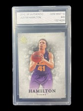 JUSTIN HAMILTON 2012-13 UD SP AUTHENTIC RC #49 FGS GEM MINT 10 LSU TIGERS-76ERS