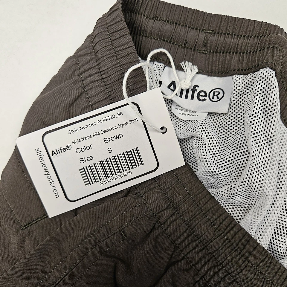 NUEVO Pantalones Cortos Para Hombre ALIFE Basics Natación - Correr Nylon / Marrón / Talla Pequeña Foto 3 de 4
