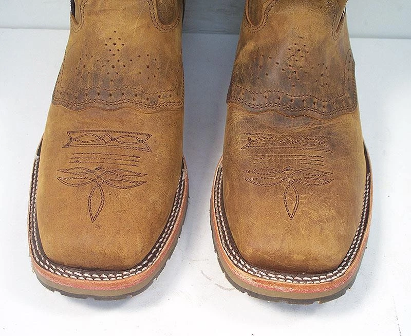 DOUBLE H MEN'S 11 EE ICE Saddle Vamp Tan Western Work Boots Square Soft Toe - Image 2 of 4