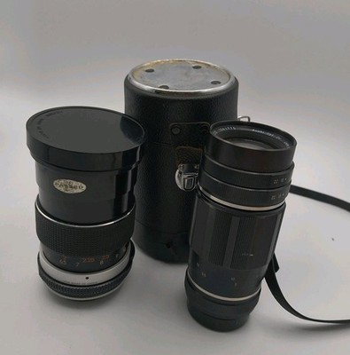 2 Camera Lenses Tamron 1:2.8 F=1 35mm, Asahi Optic Co Tele-Takumar 1:5.6/200 Vtg