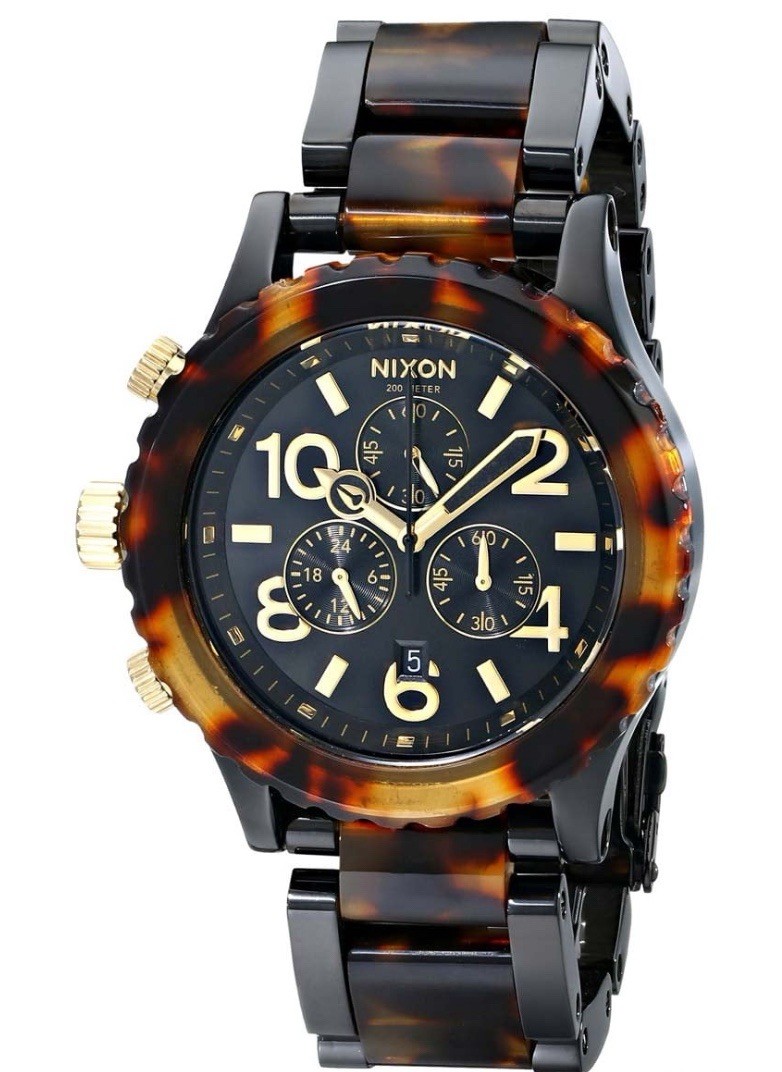 NIXON CHRONO レオパード 腕時計 Nixon Minimize 42-20 Chrono Tortoiseshell chronograph women's